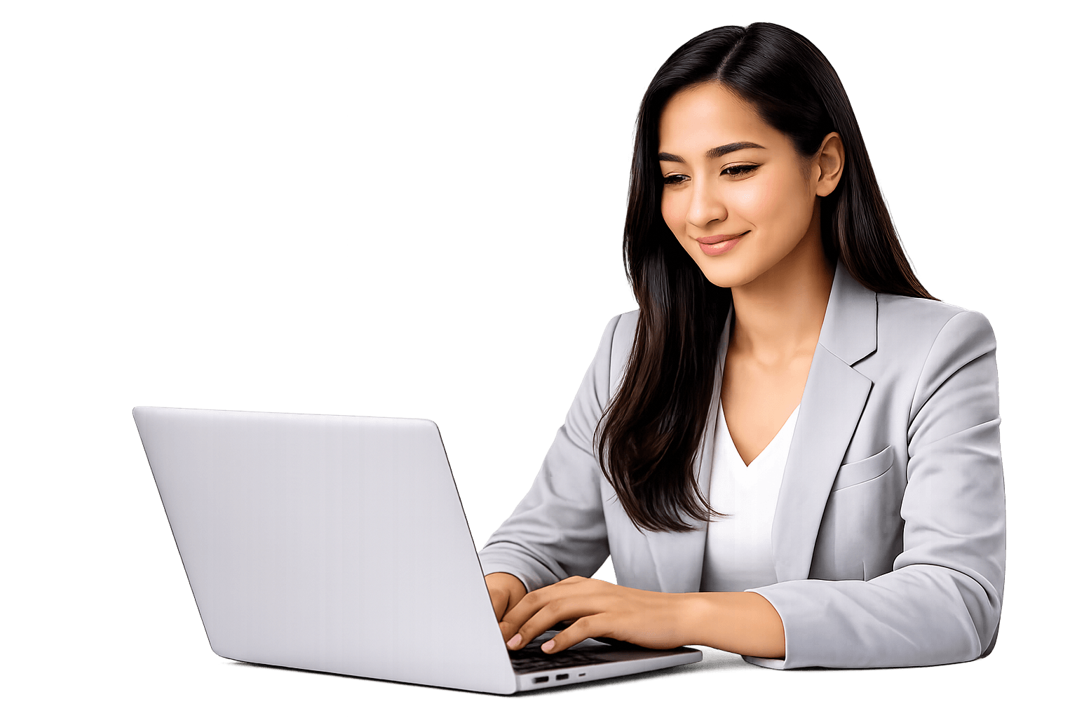Woman using laptop